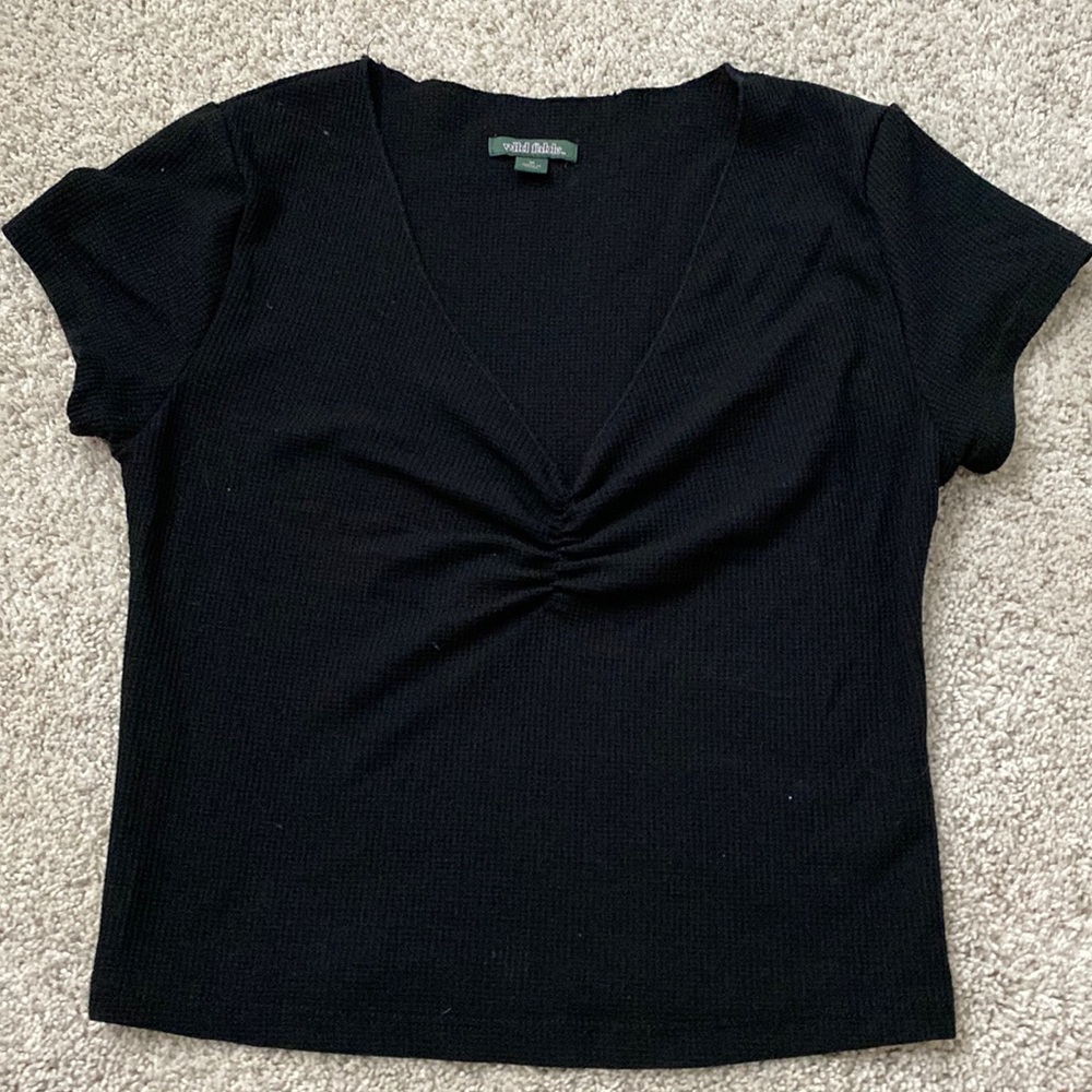 V-neck black tank
